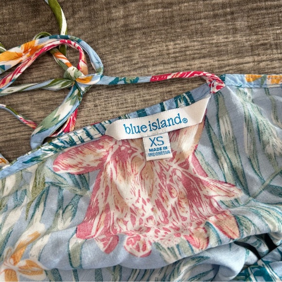 Blue Island Tropical Print Swim Cover - Picture 4 of 5